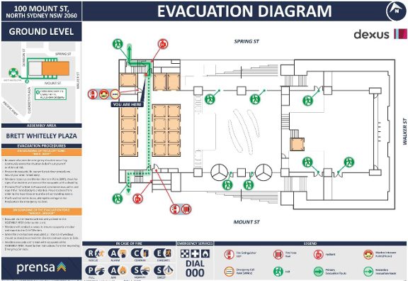 100 Mount Street Evacuation Diagram